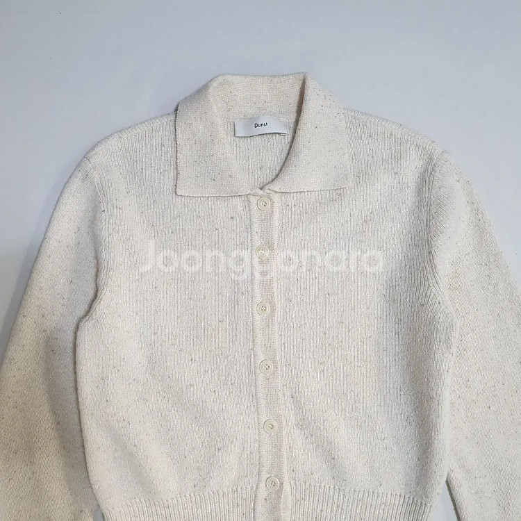던스트 오픈 카라 니트 가디건--3