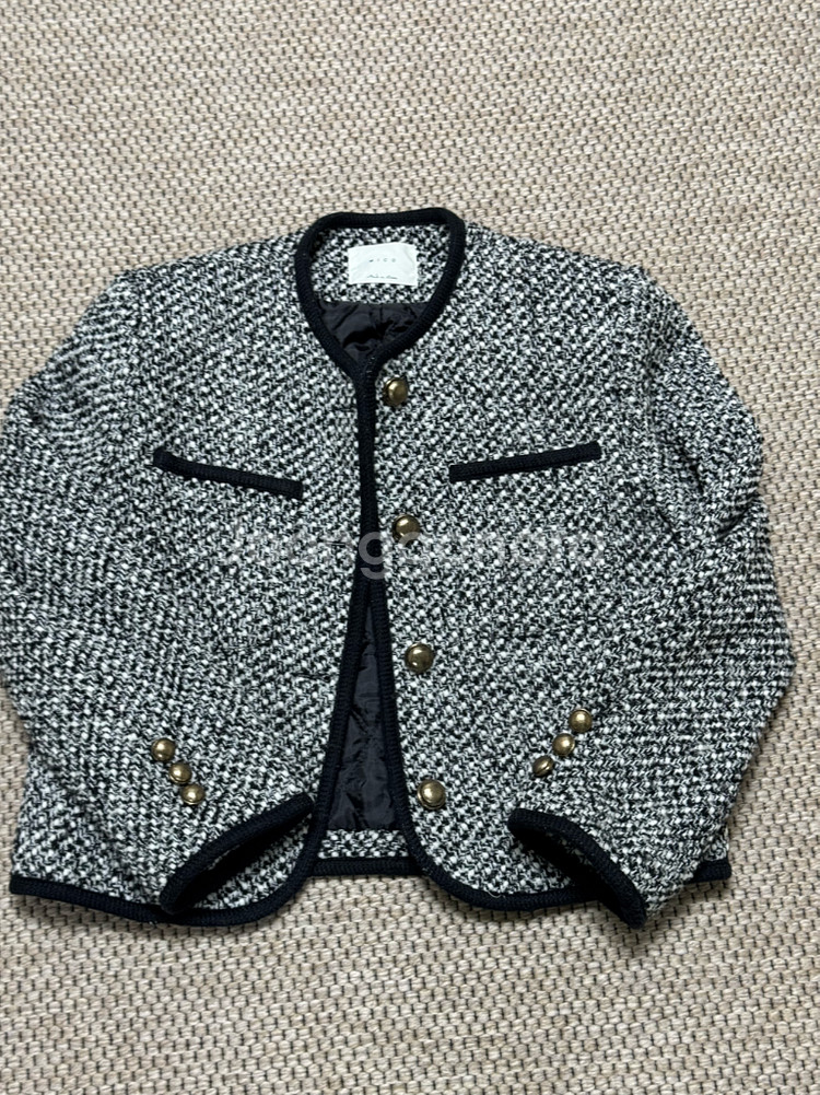파인땡큐 누빔보카시 트위드자켓--4