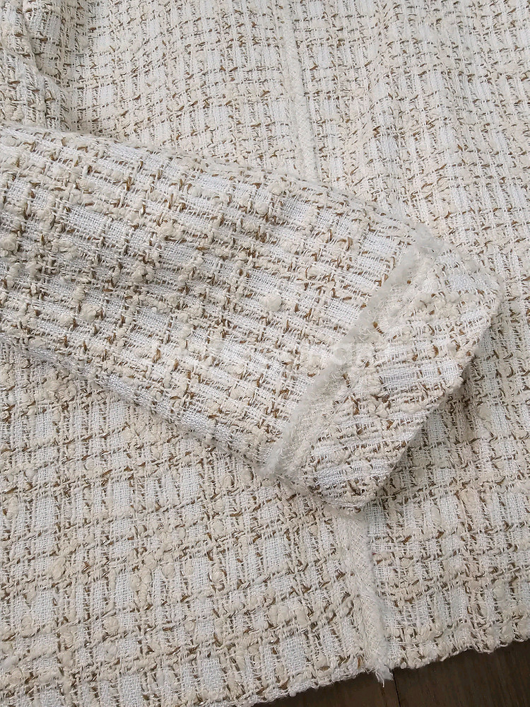 카라 탈부착) 지컷 g cut 트위드 자켓--5