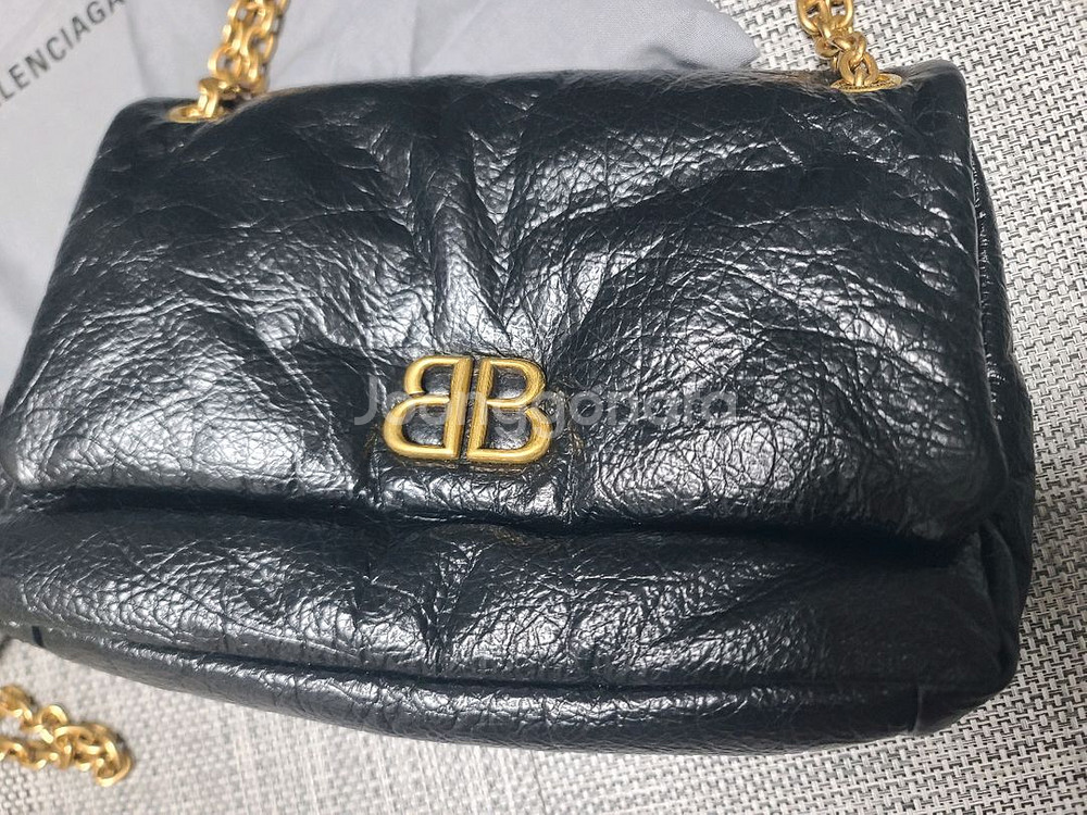 발렌시아가 모나코 미니 블랙 금장 숄더백 크로스 체인백--1