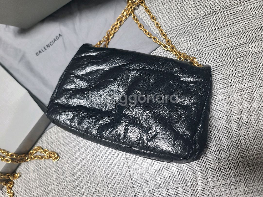 발렌시아가 모나코 미니 블랙 금장 숄더백 크로스 체인백--2