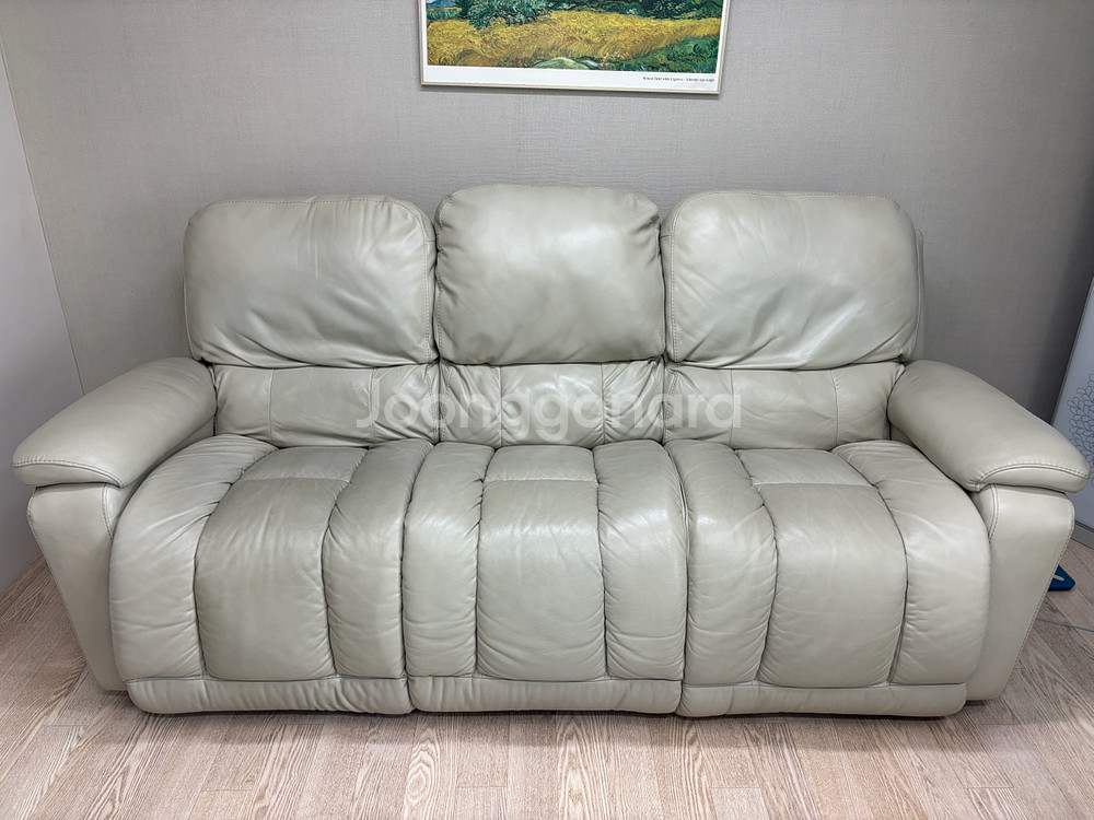 레이지보이 리클라이너 3인용 가죽 소파--0