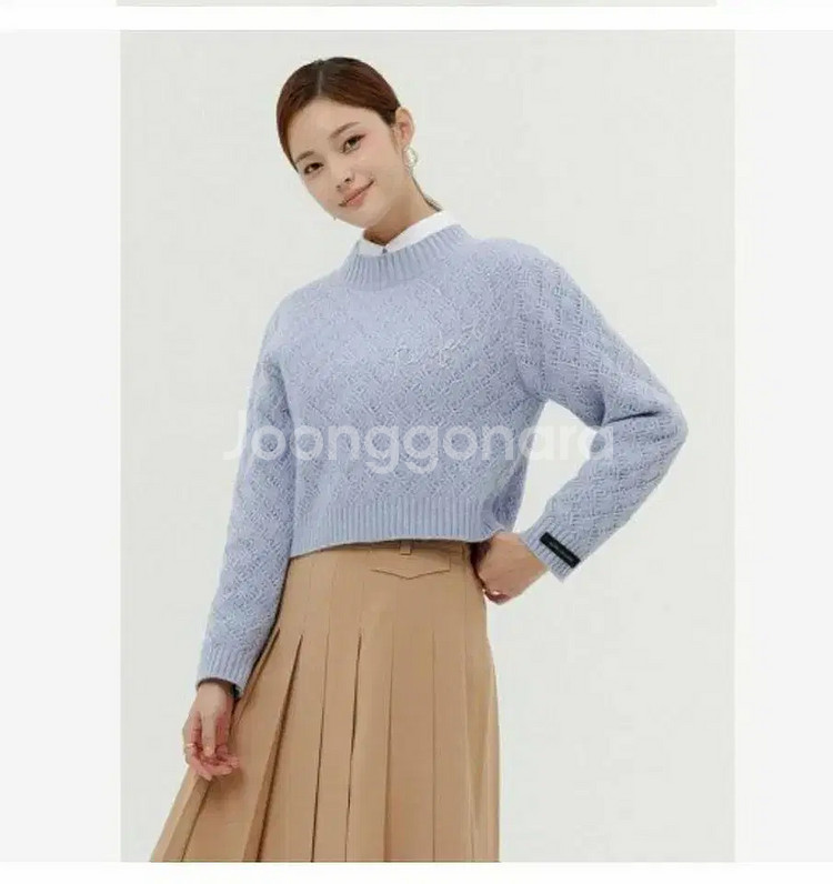 잇미샤 알파카 블렌드 심볼 니트자수 탑--6