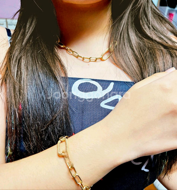 14k 골드 체인 목걸이 팔찌 세트--3