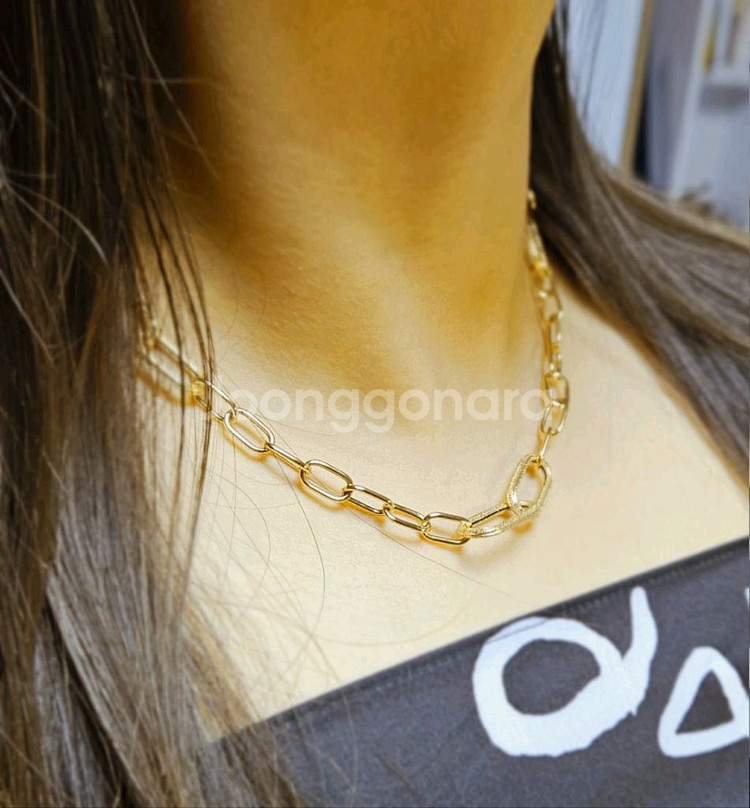 14k 골드 체인 목걸이 팔찌 세트--5