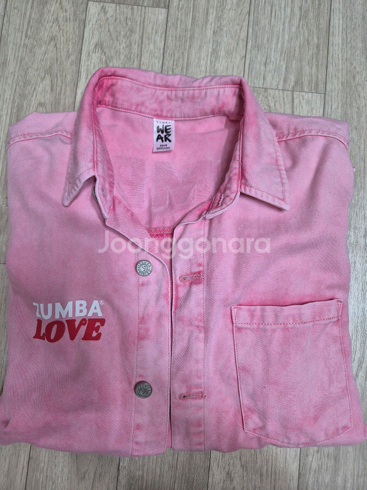 줌바웨어 핑크 데님 셔츠--0