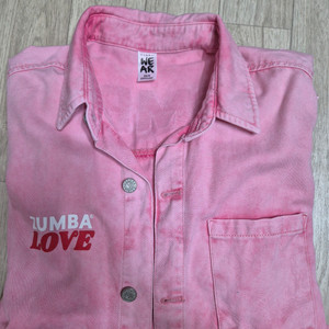 줌바웨어 핑크 데님 셔츠