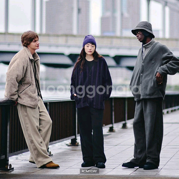 M L XL 유니들스 유니클로 x니들스 /가디건 /팬츠 바지_그레이 블랙 베이지--0