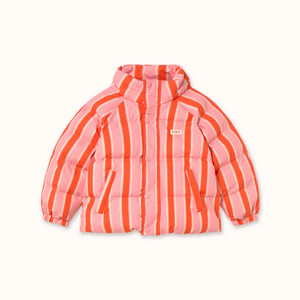 (바배) 타이니코튼 25fw 스트라이프 숏패딩 레드블루 6y