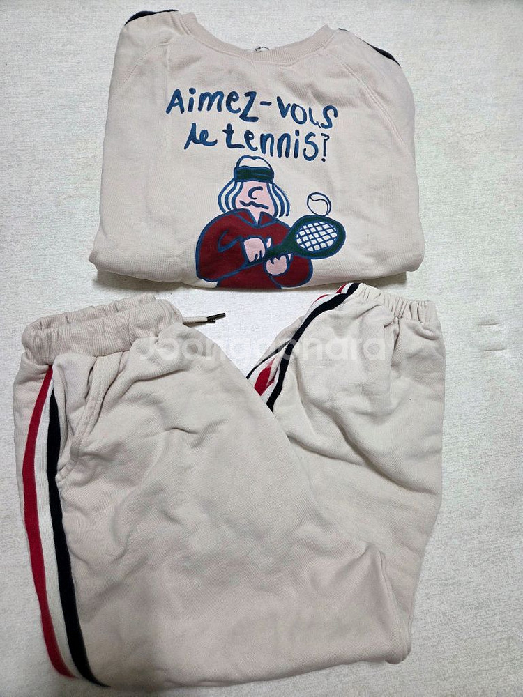 리미떼두두 크림 테니스 상하세트 2XL--0