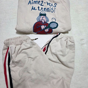 리미떼두두 크림 테니스 상하세트 2XL