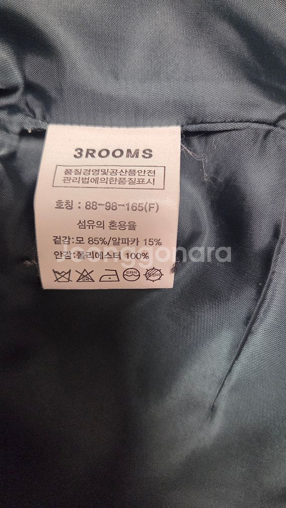 3ROOMS 알파카 모직 코트--7