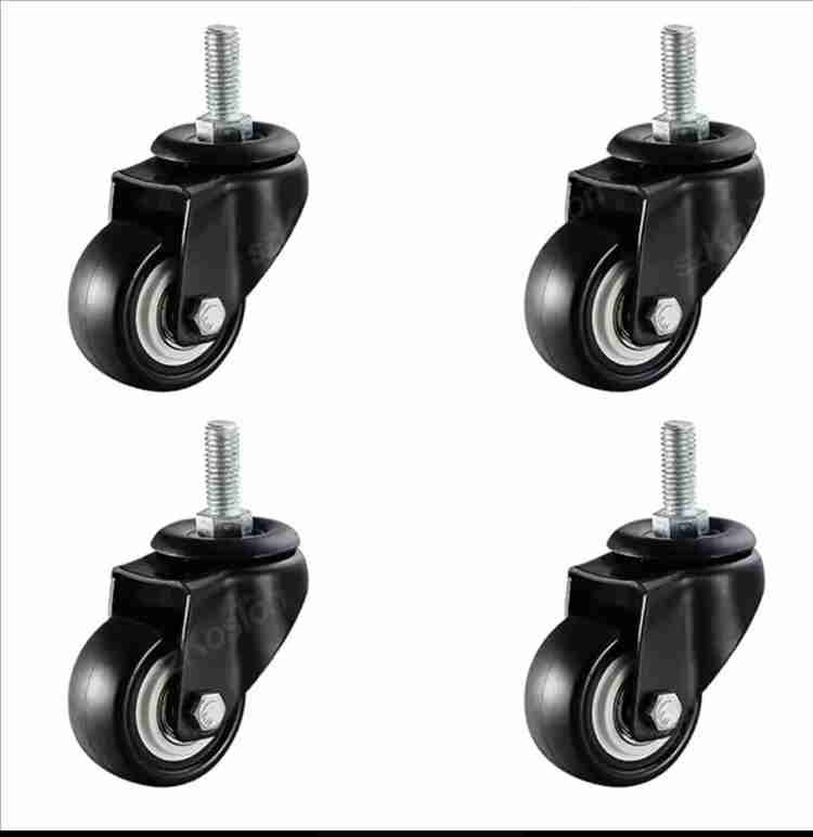 새제품 4pcs/kit 가구 캐스터 2Inch M10 스레드 바퀴 세트 스템 회전 바퀴 브레이크 없음/브레이크 포함--0