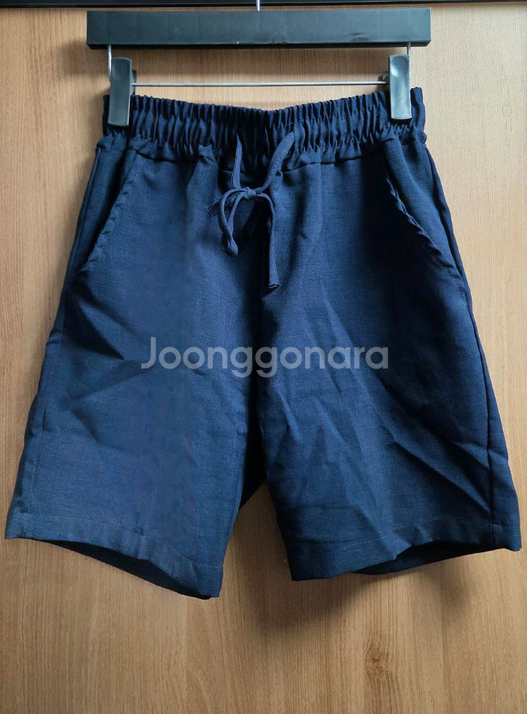 밴딩 슬랙스 4부 반바지 네이비 M 28-30--0