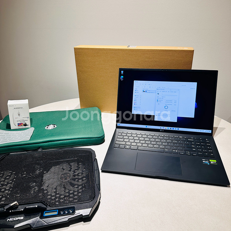 LG그램 엘지 고사양 노트북 16인치 gram i7 16g 512gb RTX3050 풀박+파우치+마우스+쿨러+키스킨--2
