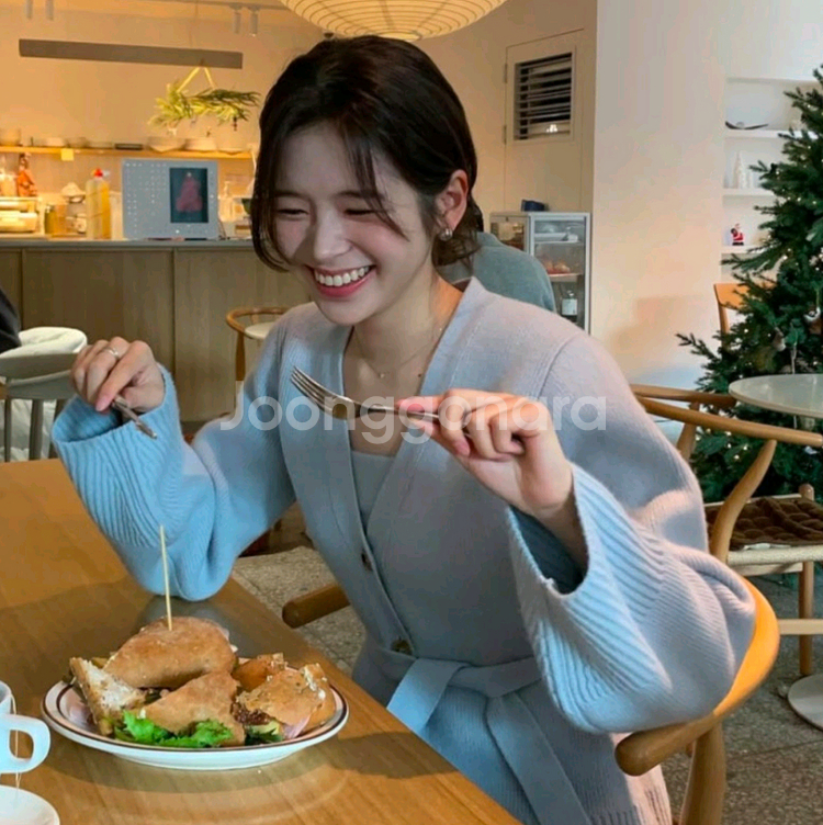 시에 리델 울 버튼 가디건 베이비 블루 S 택달린 새상품 sie 리델 시에 가디건--2