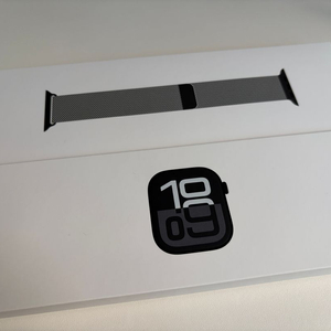 애플워치10 제트블랙 42mm GPS + 슬레이트 밀레니즈 루프