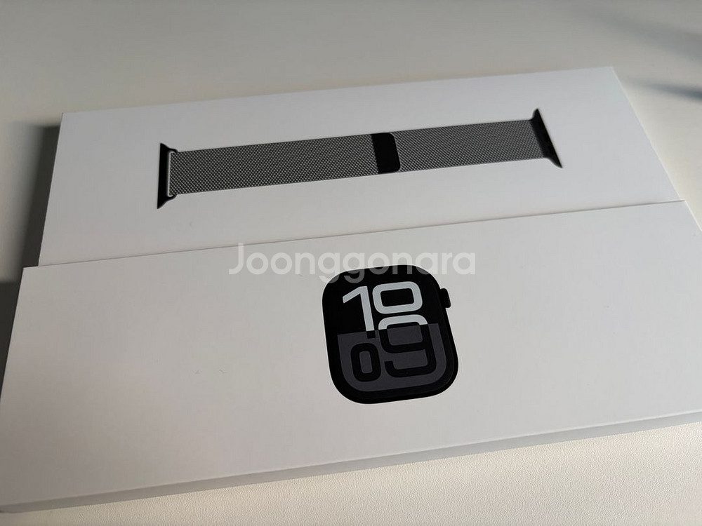 애플워치10 제트블랙 42mm GPS + 슬레이트 밀레니즈 루프--5