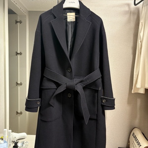 톰보이 네이비 벨트코트