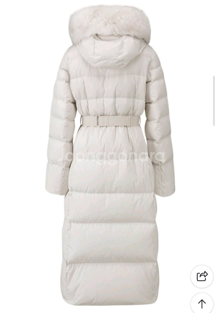 쥬크 ZOOC 벨티드 슬림핏 롱 구스 다운패딩아이보리 사이즈55 새상품택있음--4
