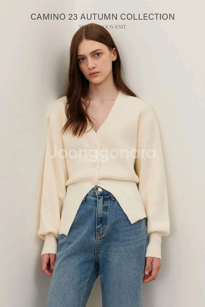 카미노 슬릿 울 가디건 새상품택있음--0