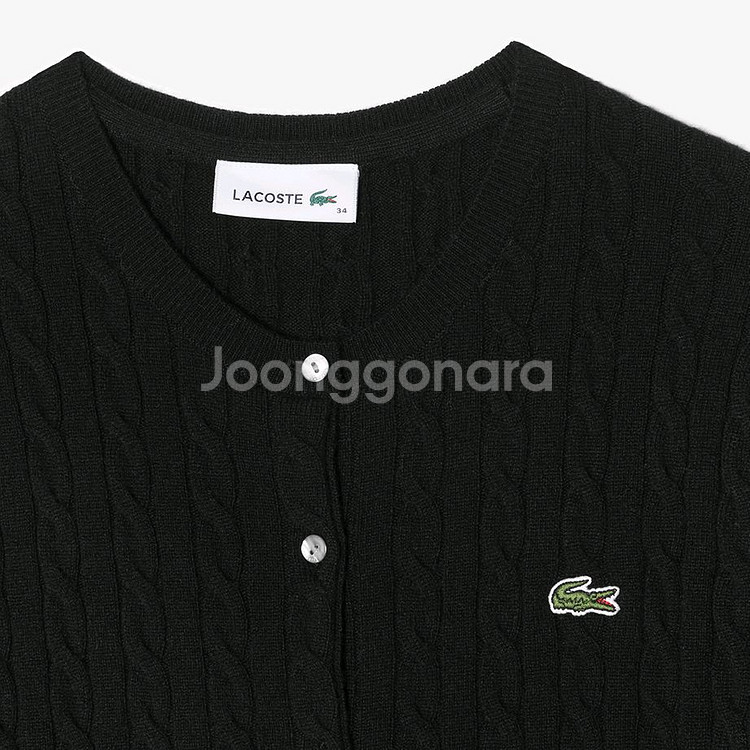 라코스테 우먼 케이블, 꽈배기 울가디건 36(종이백)--3