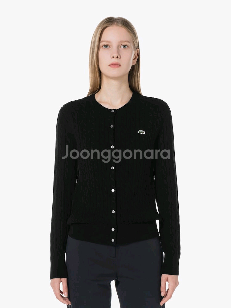 라코스테 우먼 케이블, 꽈배기 울가디건 36(종이백)--1
