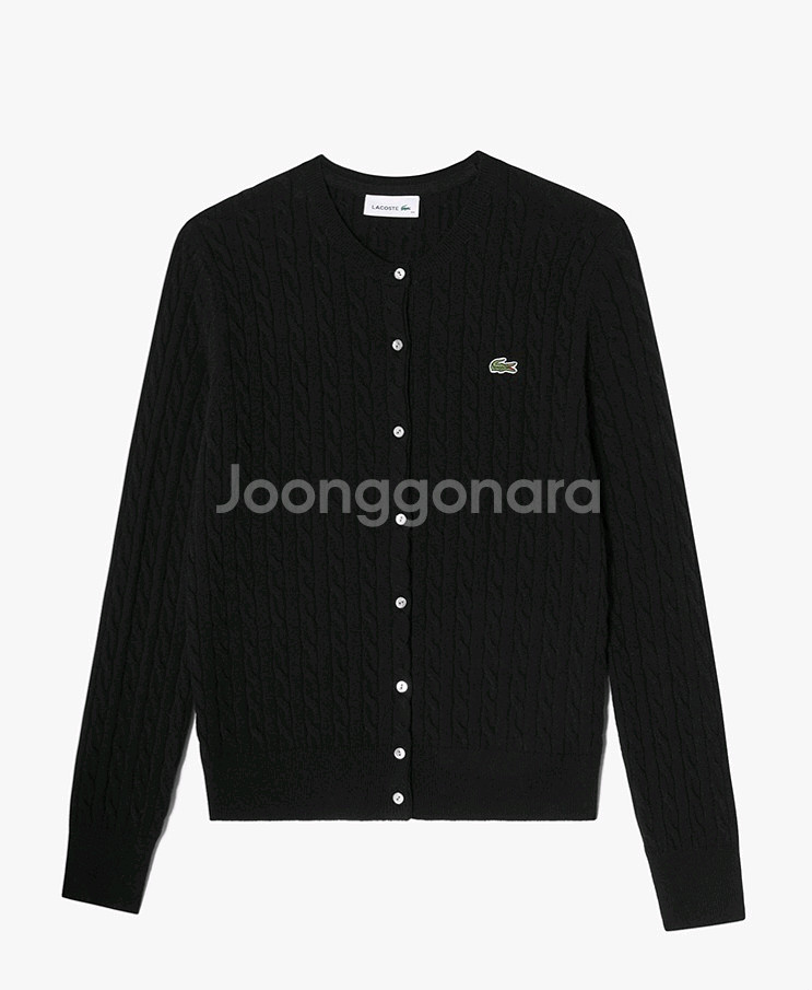 라코스테 우먼 케이블, 꽈배기 울가디건 36(종이백)--2