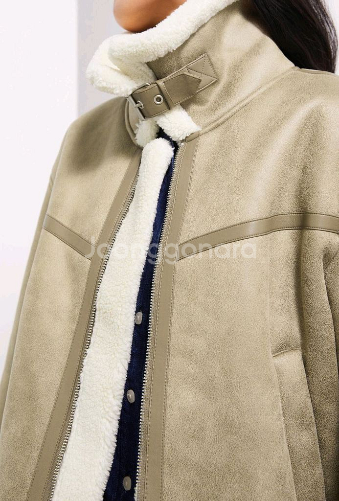 미쏘 무스탕 새상품 사이즈M택 있음--4