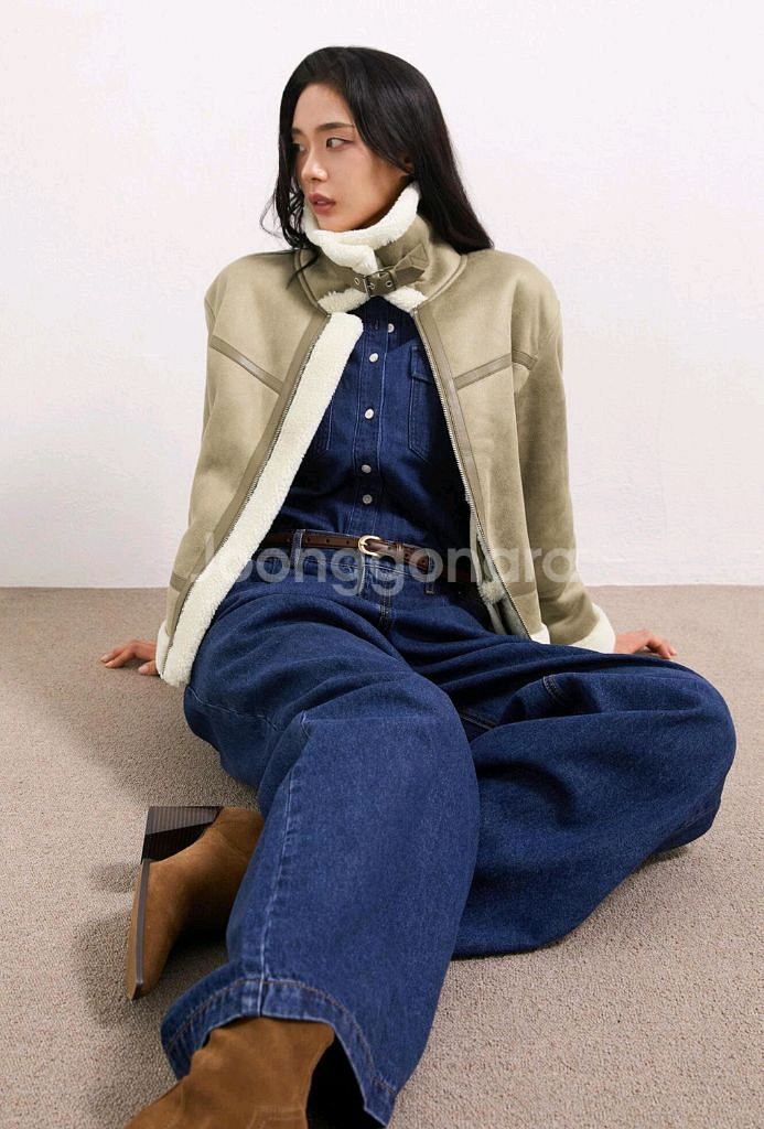 미쏘 무스탕 새상품 사이즈M택 있음--3