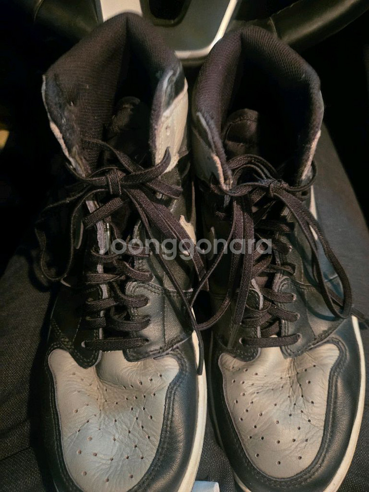 나이키 에어조던1 레더 그레이--3