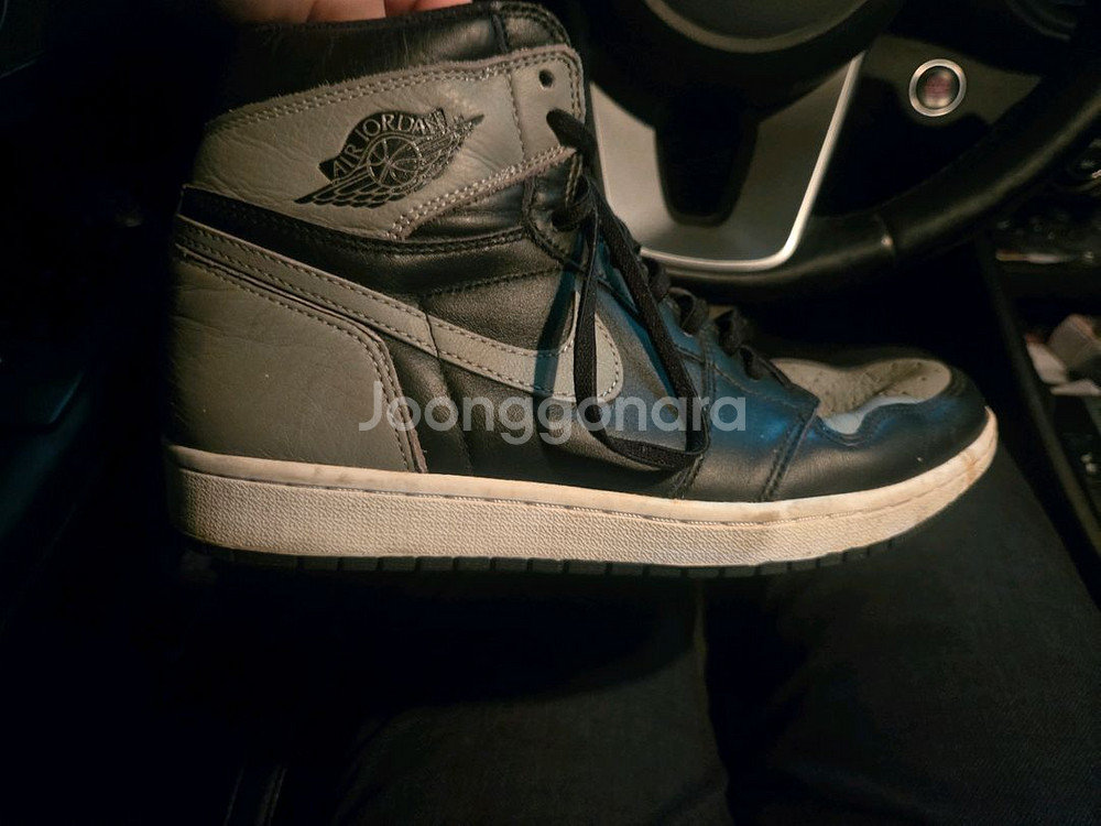 나이키 에어조던1 레더 그레이--2