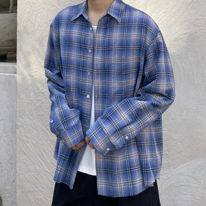 모마디자인 에어 쿨 타탄 체크셔츠 블루 Air cool 48 tatan