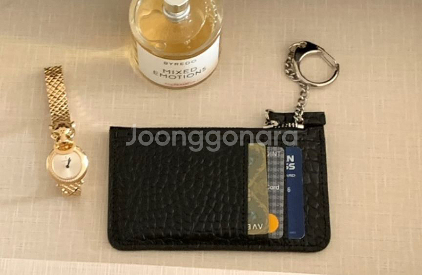 봉긋 슬롯키링 와니블랙 지갑--1