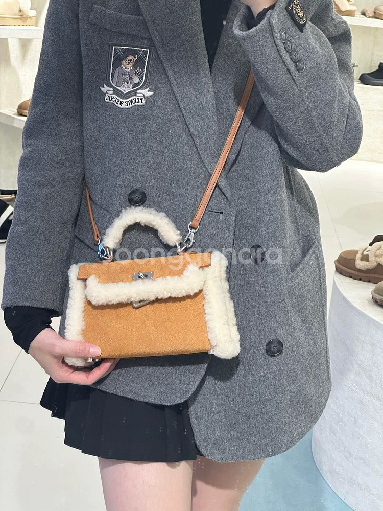 뽀글이 스웨이드 가방 크로스백 토드백--2