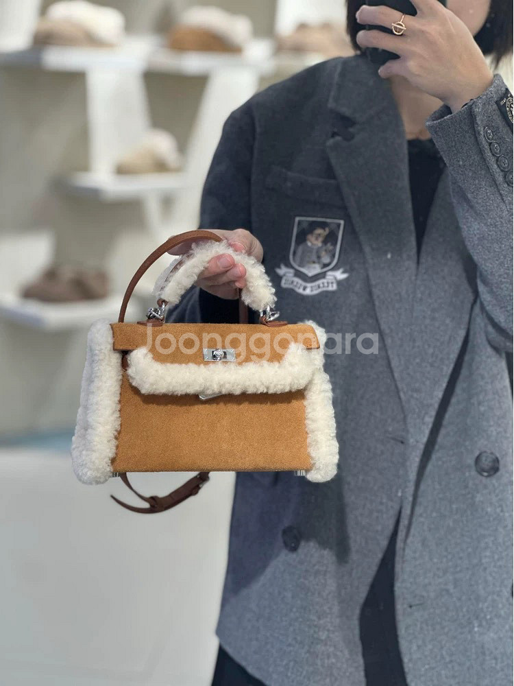 뽀글이 스웨이드 가방 크로스백 토드백--3