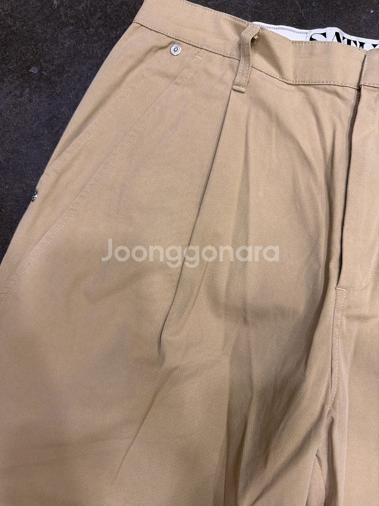 세터 와이드 2 핀턱 와이드핏 치노팬츠 베이지 M--3