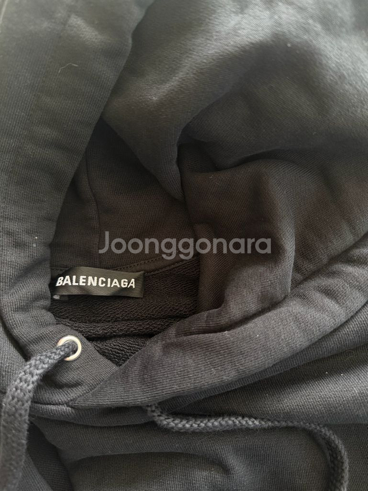 발렌시아가 캠페인 로고 블랙 후드티 M--2