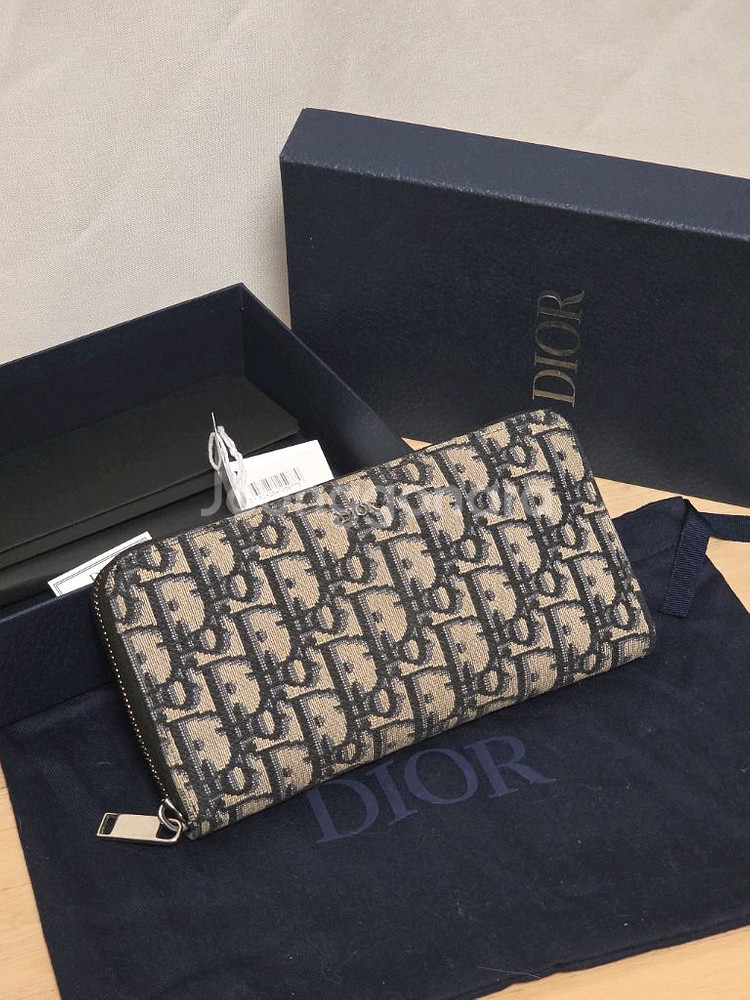 [풀구성] 디올 오블리크 지퍼 장지갑 베이지 지퍼돌이--0