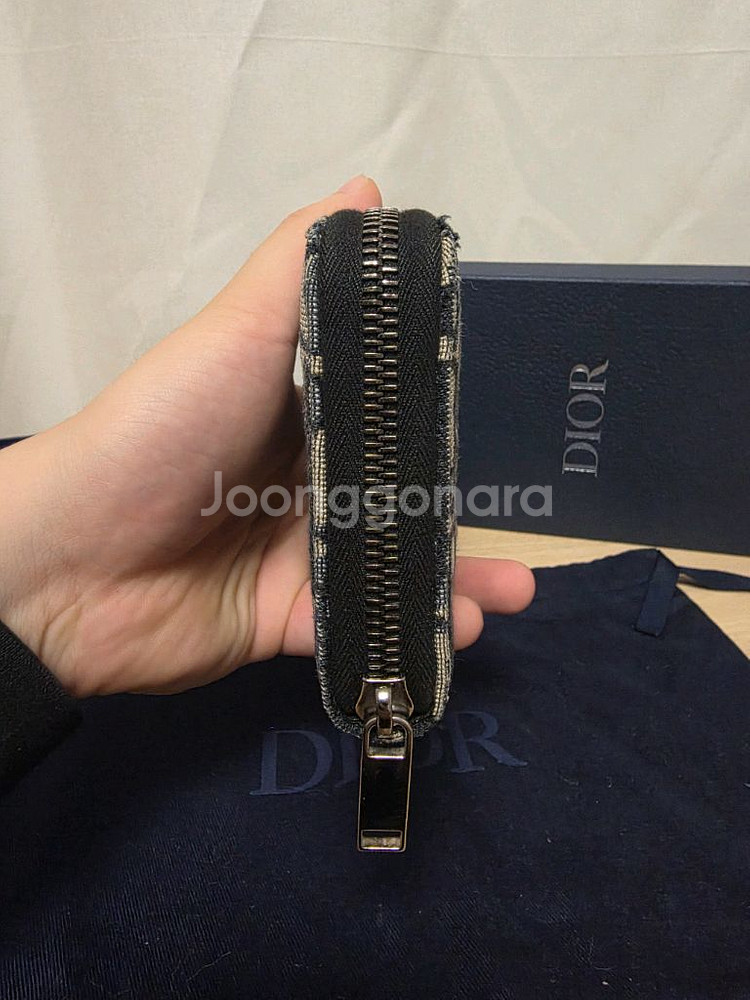 [풀구성] 디올 오블리크 지퍼 장지갑 베이지 지퍼돌이--3