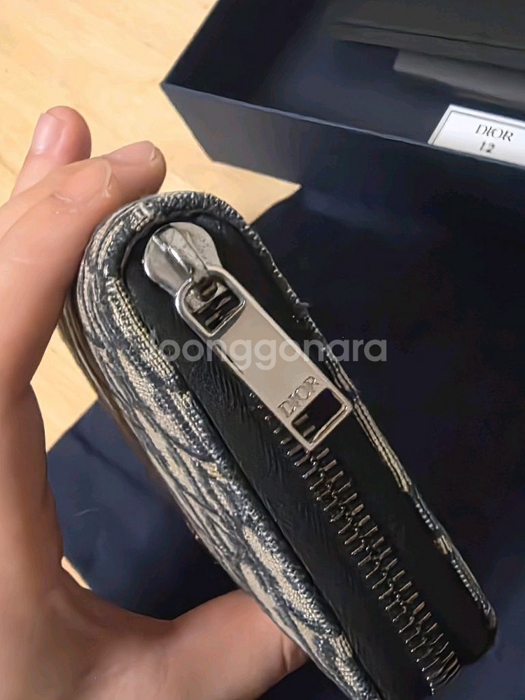 [풀구성] 디올 오블리크 지퍼 장지갑 베이지 지퍼돌이--4