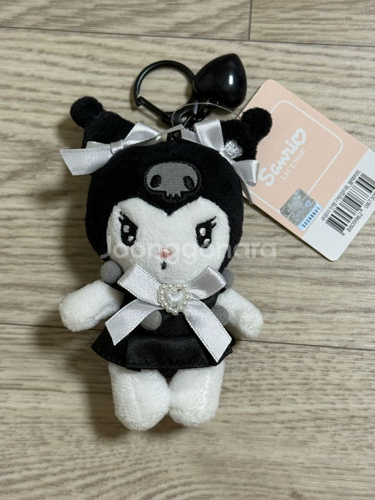 산리오 정품 마크 o 쿠로미 키링 인형 블랙하트--0