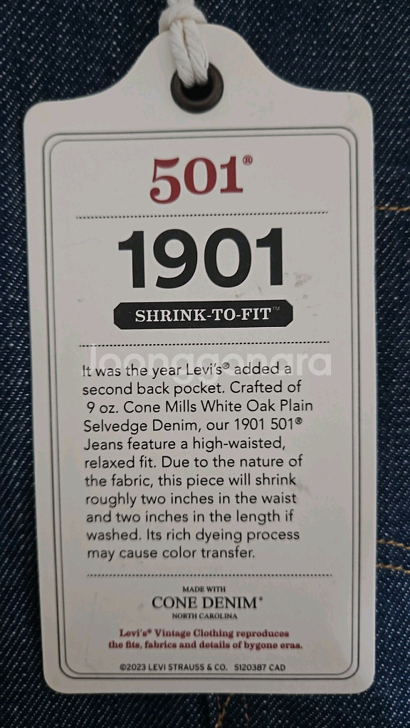 리바이스 LVC 1901 501 한정판 리지드 W32L34--4