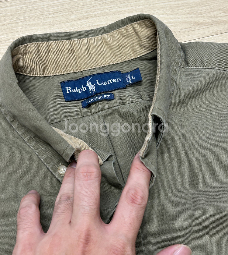 [폴로 랄프로렌] 빈티지 스웨이드 패치 셔츠 L 사이즈--1