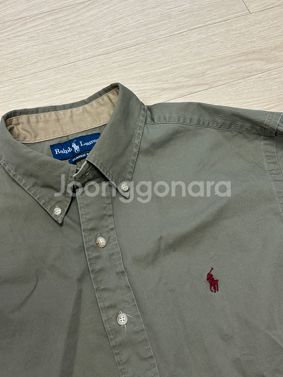 [폴로 랄프로렌] 빈티지 스웨이드 패치 셔츠 L 사이즈--2