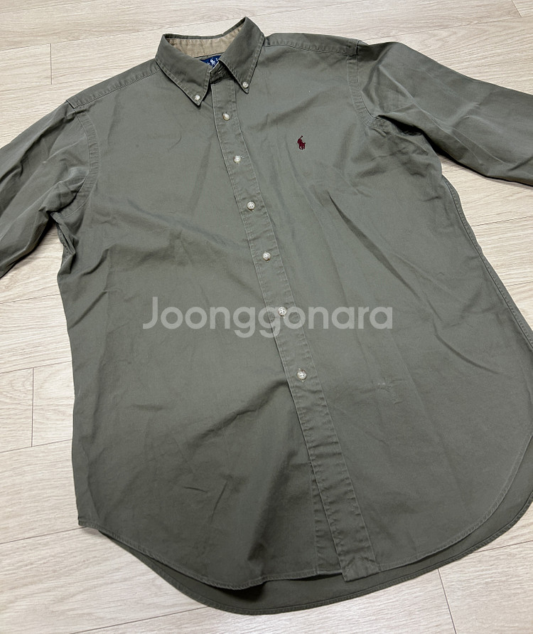 [폴로 랄프로렌] 빈티지 스웨이드 패치 셔츠 L 사이즈--4