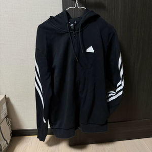 아디다스 후드 집업 블랙 M