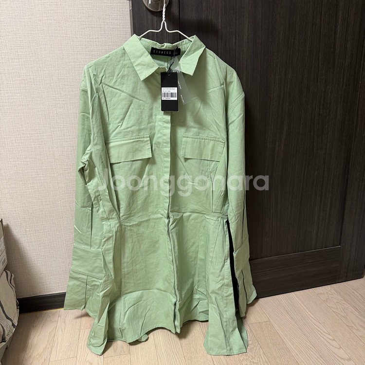 Lioness Cover Girl 미니 셔츠 원피스 그린 L (새상품)--1