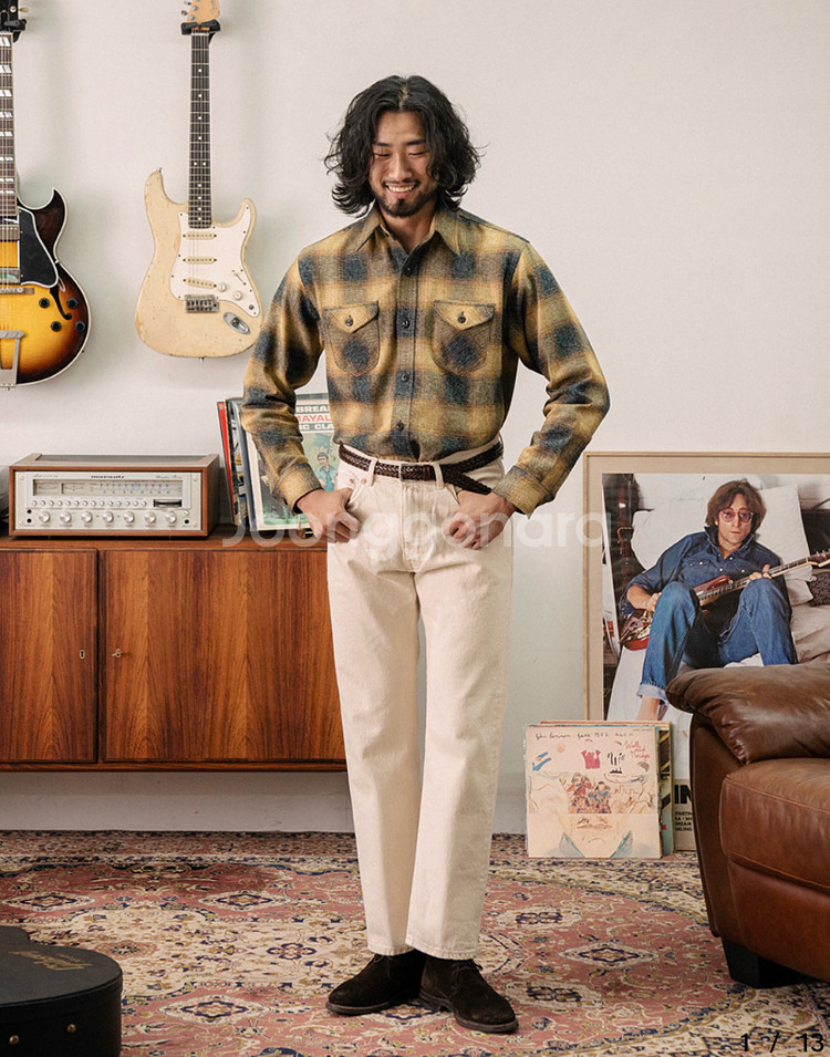 부기홀리데이 워크셔츠 옐로우 L사이즈--1