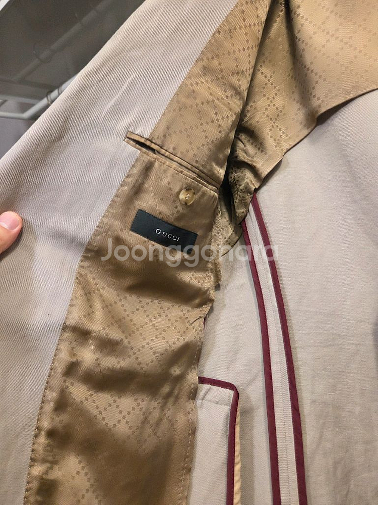 구찌 남성 리넨 자켓 50R 베이지--2